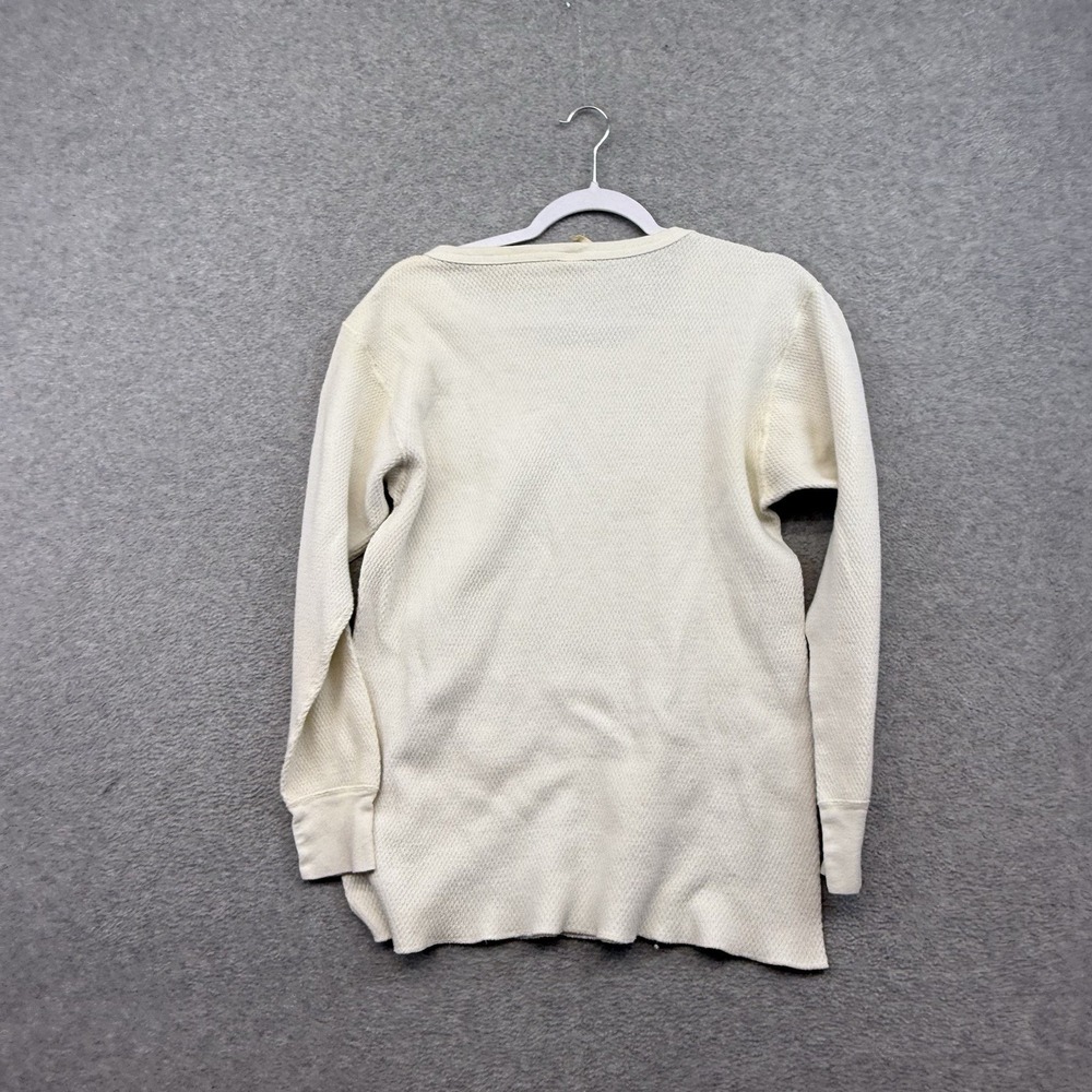 Vintage St Johns Bay Thermal Waffle Knit Long John Shirt White Men's L‎ 80s 90s - Picture 7 of 8